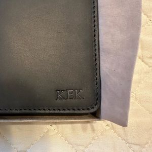BRAND NEW - Never used, Personalized Black Leather Passport holder